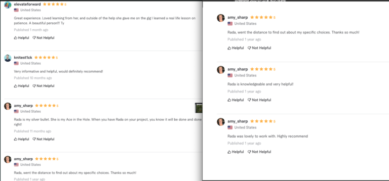 reviews on my fiverr gig